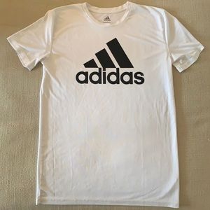 Big Boys White Short Sleeve Aeroready Performance Logo T-shirt